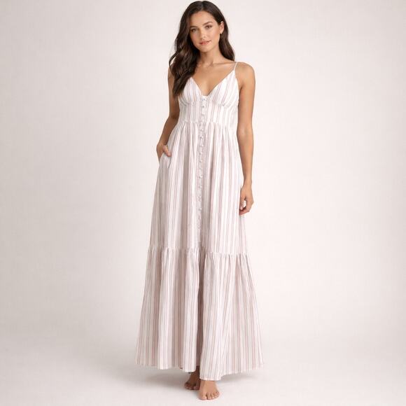 Abercrombie & Fitch Dresses & Skirts - Abercrombie & Fitch Linen-Blend Striped Maxi Dress – Size Large